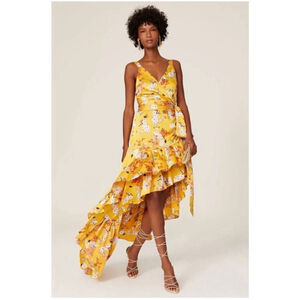 Bronx & Banco Narcis Floral Ruffle mDramatic Side Maxi Dress